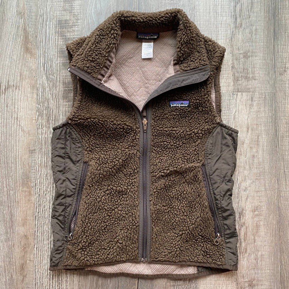 Patagonia Retro-X Vest Womens Peat Brown Deep Pile Fleece Small